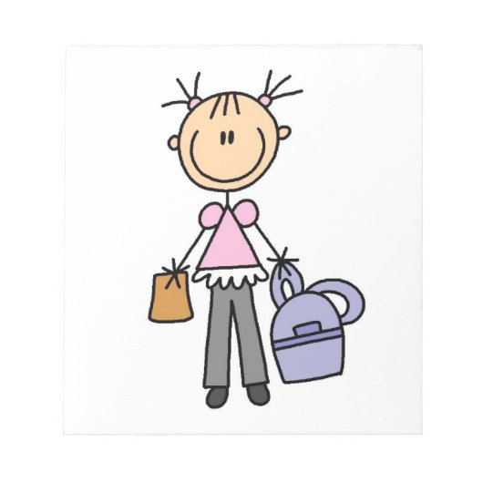 Bloc-note Fille avec cartable (Devant)