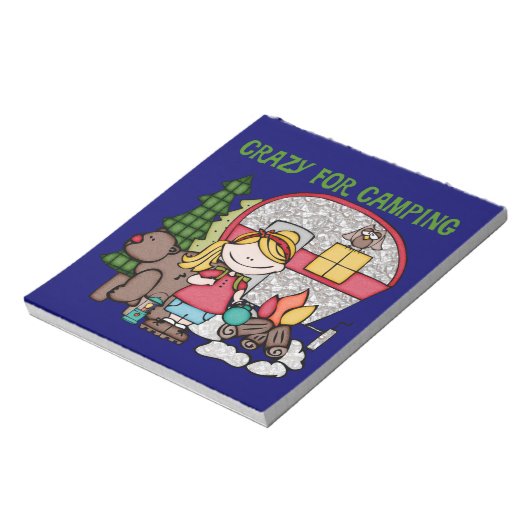 Bloc-note Fille blonde folle pour camper (Tourné)