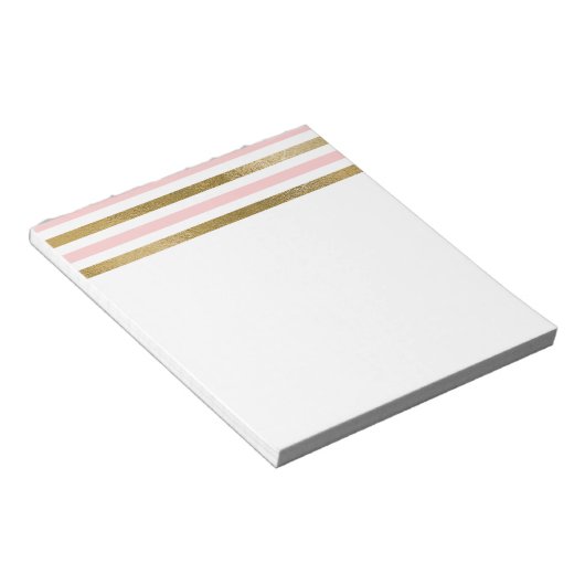 Bloc-note Fille Blush Motif rose, blanc et or (Incliné)