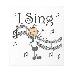 Bloc-note Fille Bonhomme Allumette Je Chante T-shirts et Cad