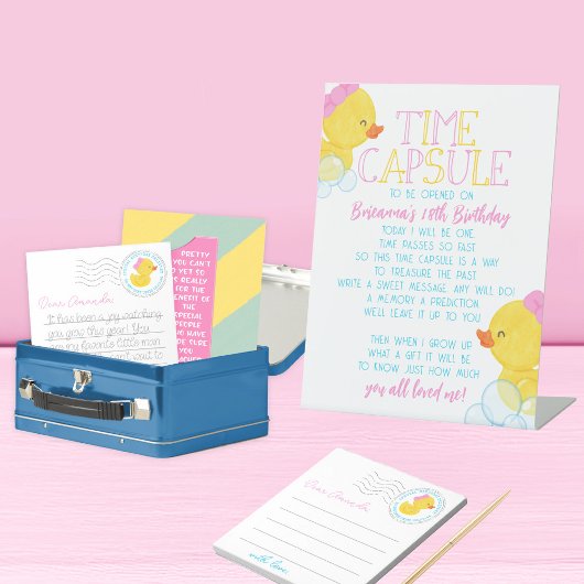 Bloc-note Fille Canard 1er Anniversaire Heure Capsule Feuill