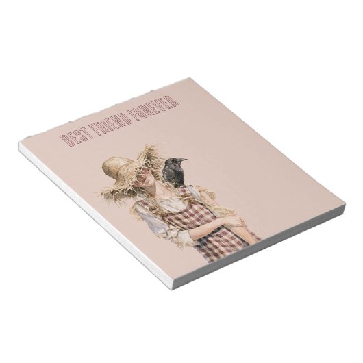 Bloc-note Fille Chapeau de Paille Corbeau (Incliné)
