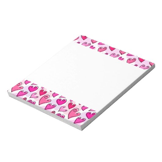 Bloc-note Fille Coeurs Roses Cute Romantic Valentines Day (Tourné)
