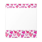 Bloc-note Fille Coeurs Roses Cute Romantic Valentines Day (Devant)