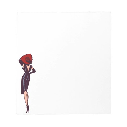 Bloc-note Fille de charme glamour vintage rétro (Devant)