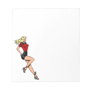 Bloc-note Fille de charme vintage de la porte d'à côté, Blon