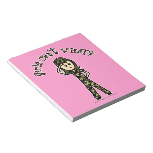 Bloc-note Fille de l'armée (Incliné)