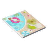 Bloc-note Fille de piscine en bikini plage d'été (Incliné)