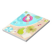 Bloc-note Fille de piscine en bikini plage d'été (Tourné)