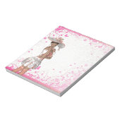 Bloc-note fille d'été rose (Tourné)