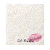 Bloc-note Fille Empreinte de léopard Gold Peach Rose Lips Ki (Devant)