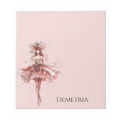 Bloc-note Fille étincelante en Rose Rose robe or (Devant)