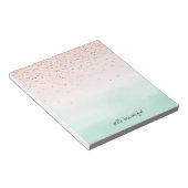 Bloc-note Fille Glam Blush Mint Rose Or Éperche Confetti (Incliné)
