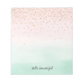 Bloc-note Fille Glam Blush Mint Rose Or Éperche Confetti (Devant)