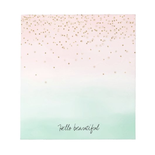 Bloc-note Fille Glam Blush Mint Rose Or Éperche Confetti (Devant)