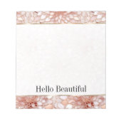 Bloc-note Fille Glam Rose Rose Or Floral (Devant)