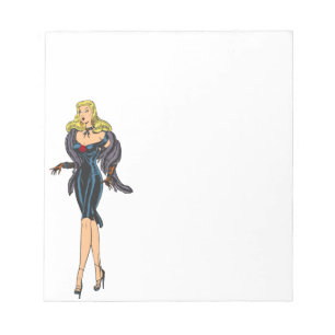 Bloc-note Fille Glamour Vintage Magnifique Rétro Blonde Pin-