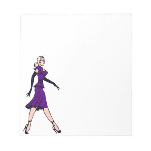 Bloc-note Fille Glamour Vintage, Secrétaire Blonde Rétro