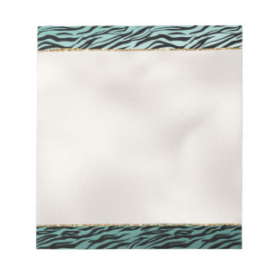 Bloc-note Fille Mint noir Zèbre d'impression Ombre