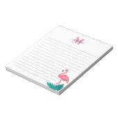 Bloc-note Fille Monogramme Feuilles tropicaux Flamant rose r (Tourné)