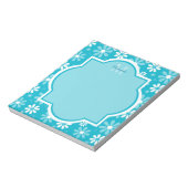 Bloc-note Fille Monogramme Turquoise Daisy Fleurs Avec Nom (Tourné)