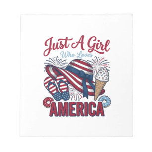 Bloc-note Fille Patriotique America Été Vintage T-Shirt Desi