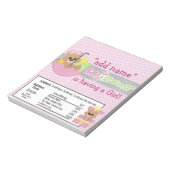 Bloc-note Fille rose Baby shower Barre de bonbons Favoriser (Tourné)
