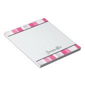 Bloc-note Fille rose blanc Abstrait rayures (Incliné)