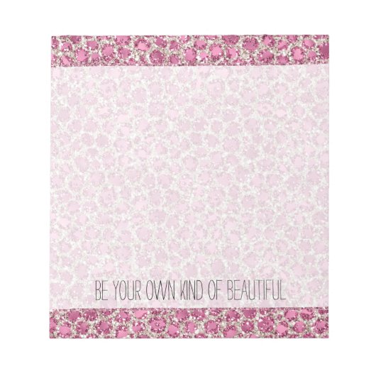 Bloc-note Fille rose glam Parties scintillant Empreinte de l (Devant)