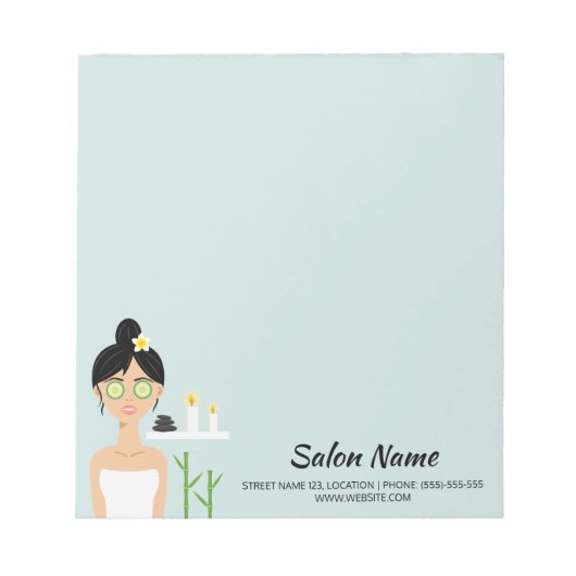 Bloc-note Fille spa Avec Concombres Sur Ses Yeux - Salon Spa (Devant)
