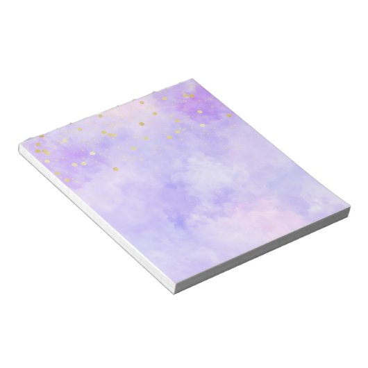 Bloc-note Fille violet teint rose teint or Confetti (Incliné)