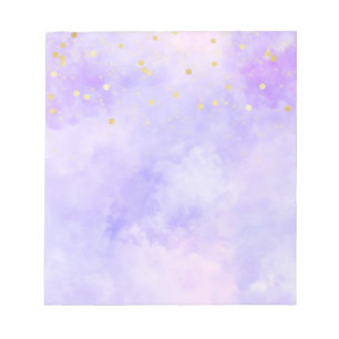 Bloc-note Fille violet teint rose teint or Confetti