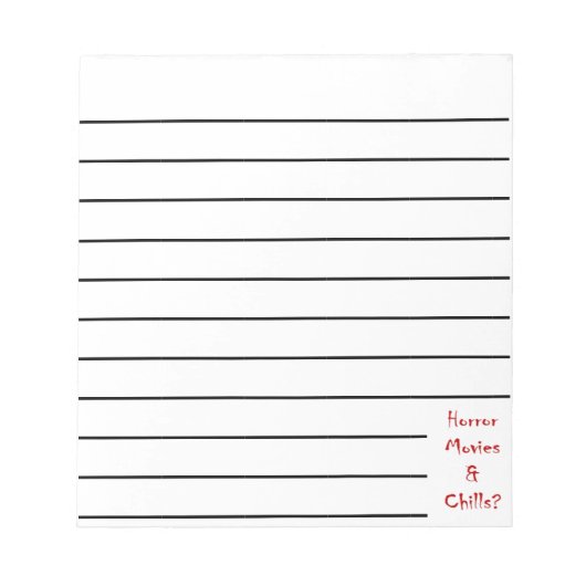 Bloc-note Film d'horreur et frissons? (Devant)