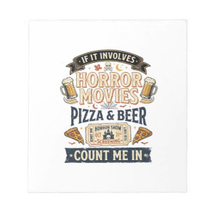 Bloc-note Films d'horreur Pizza Bière Drôle Halloween_1