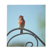 Bloc-note Finition rouge sur pôle en fer forgé noir (Devant)