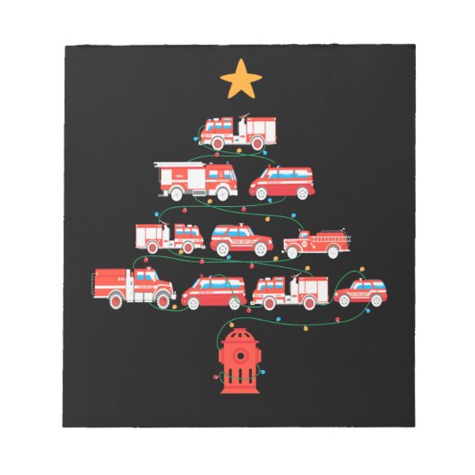 Bloc-note Firefighter Fire Truck Christmas Tree.Png (Devant)