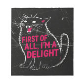 Bloc-note First Of All I'm A Delight Roaring Black Cat (Devant)