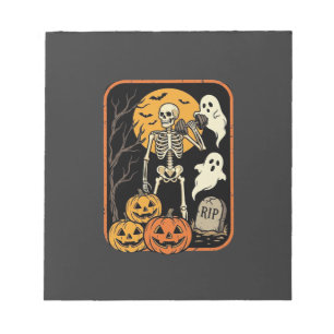 Bloc-note Fitness Halloween squelette fantôme citrouille Wor