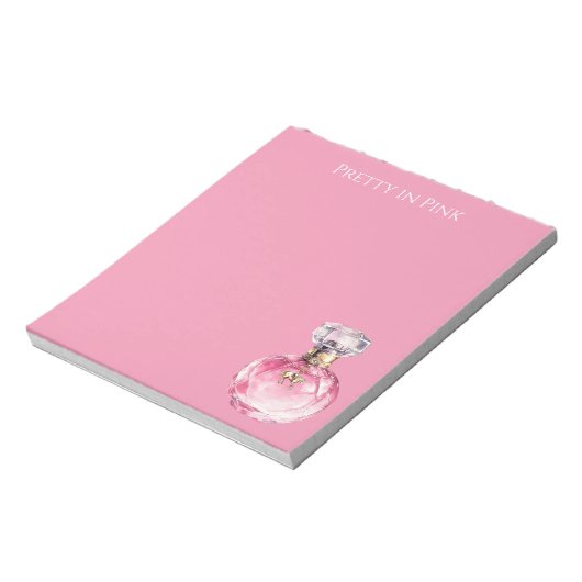 Bloc-note Flacon de parfum Pretty in Pink avec charme de che (Tourné)
