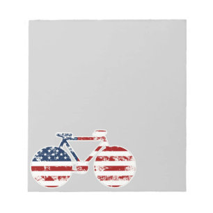 Bloc-note flag patriotic United States of America bicycle
