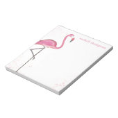 Bloc-note Flamant Rose Aquarelle Simple Chic Élégant (Tourné)