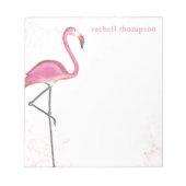 Bloc-note Flamant Rose Aquarelle Simple Chic Élégant (Devant)