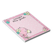 Bloc-note Flamant rose de dessin avec Fleurs Enseignant (Incliné)