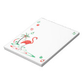 Bloc-note Flamant rose de Noël rouge Baubles carré (Tourné)