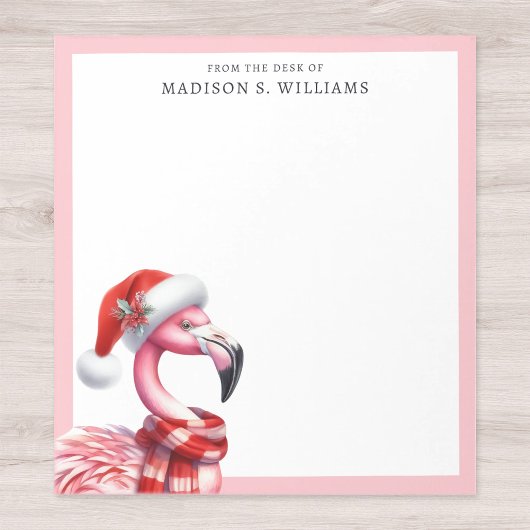 Bloc-note Flamant rose de Noël tropical