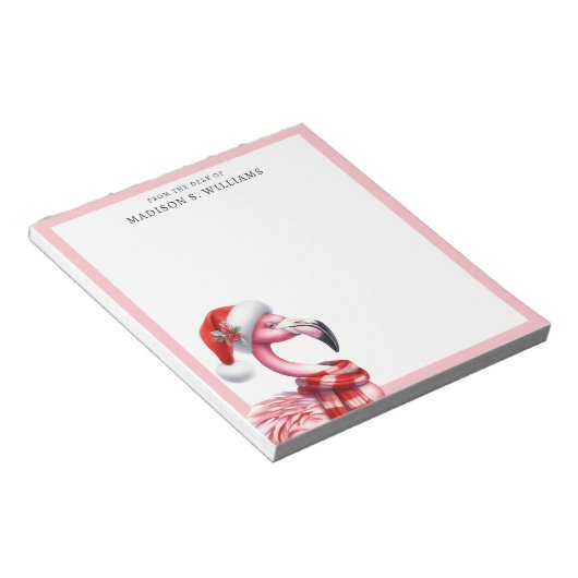 Bloc-note Flamant rose de Noël tropical (Incliné)