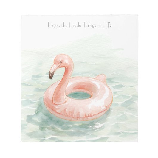 Bloc-note Flamant Rose Piscine Profitez des Petites Choses (Devant)
