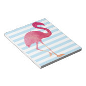 Bloc-note Flamant rose, rayures bleu et blanc (Incliné)