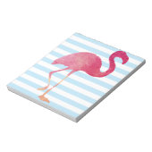 Bloc-note Flamant rose, rayures bleu et blanc (Tourné)