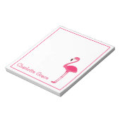Bloc-note Flamant rose rose tropical personnalisé (Tourné)